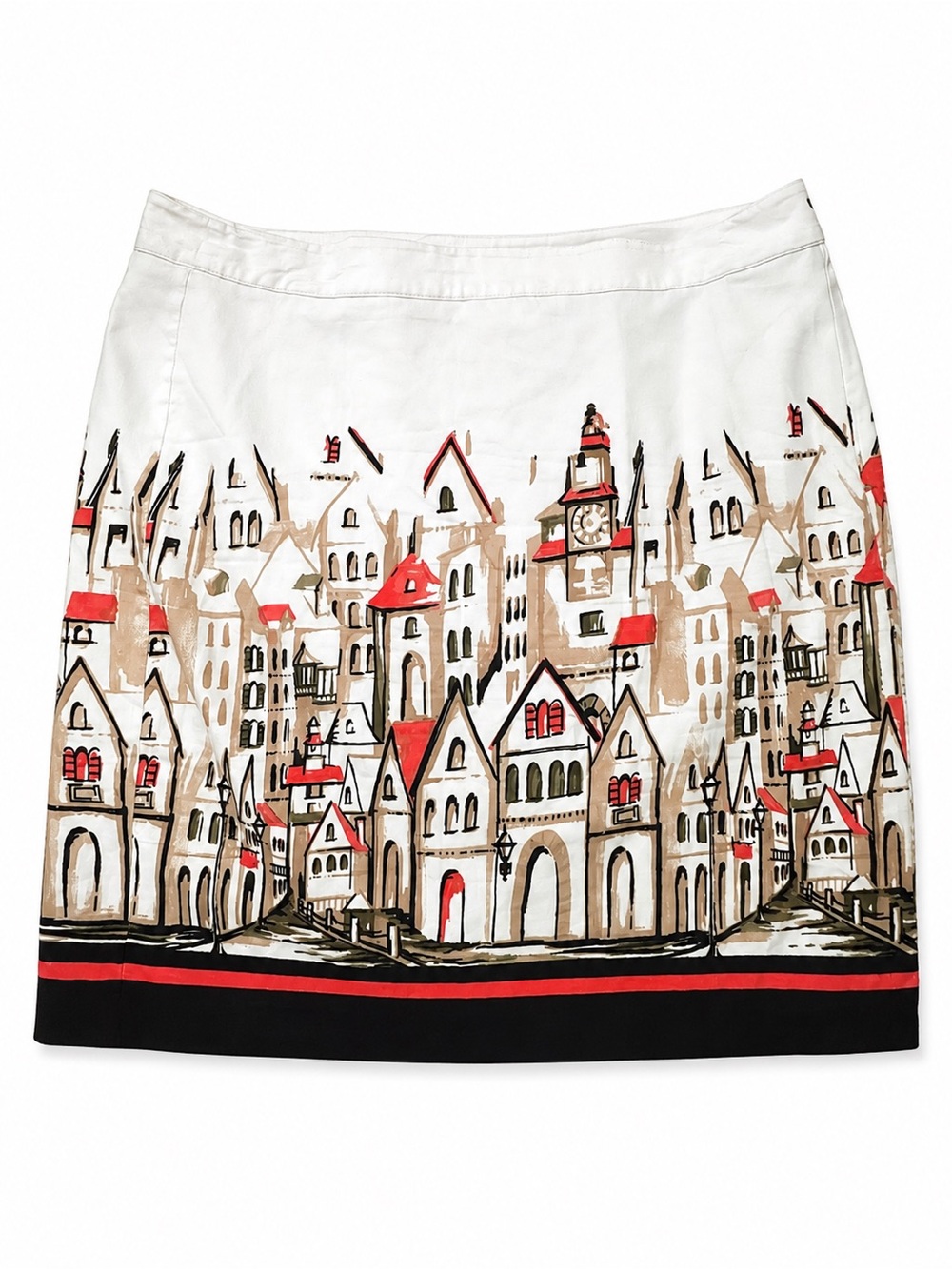 Van Heusen White City-Scape Pencil Skirt Size 12